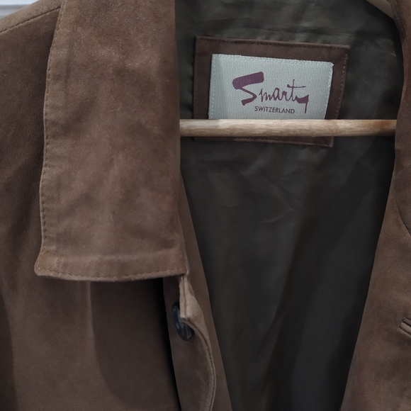Smarty Switzerland Genuine Suede Trucker Jacket - Rich Brown - Picture 2 of 9